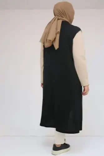 54012 Katta Hajmli Cho'ntakli Kiyib-Chiqadigan Mir Nimcha - Qora - 2