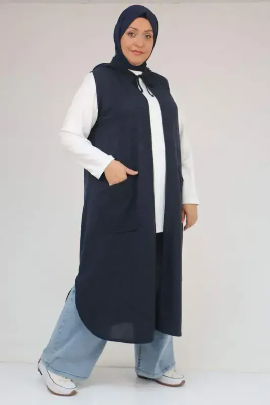 54014 Большой Размер Waterport С Планкой Mir Жилет - Tемно-синий - BÜYÜKBEDENIZ