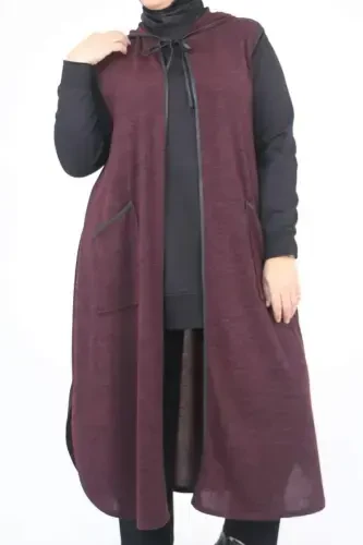 54014 Büyük Beden Waterport Biyeli Mir Yelek - Mürdüm - 1