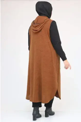 54014 Plus Size Waterport Bias Tape Mir Vest - Brown - 3