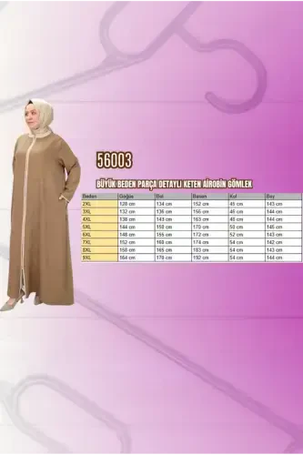 56003 Büyük Beden Önden Fermuarlı Hakim Yaka Ferace - Siyah - BÜYÜKBEDENIZ (1)