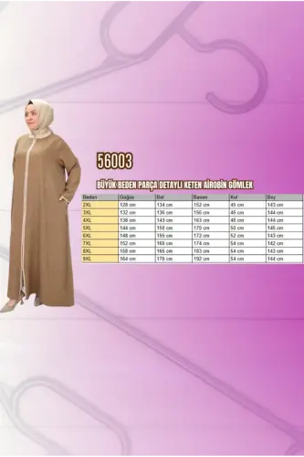 56003 Büyük Beden Önden Fermuarlı Hakim Yaka Ferace - Siyah - BÜYÜKBEDENIZ (1)