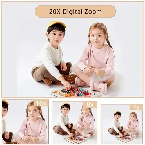 56MP FHD Digital Camera with 20X Digital Zoom & Autofocus, Anti-Shake Point and Shoot Camera for Kids Adults Beginners, Includes 32GB SD Card, Portable Compact for Travel - 3