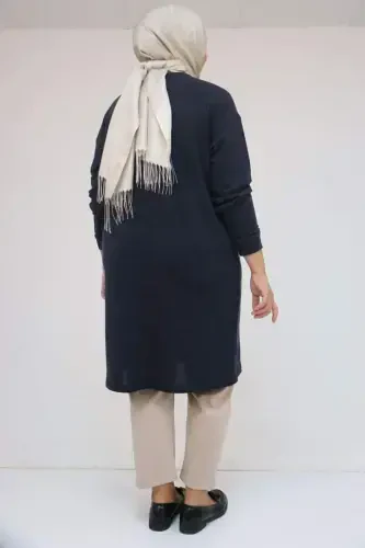 58107 Plus Size Paris Printed Mir Tunic - Navy Blue - 3