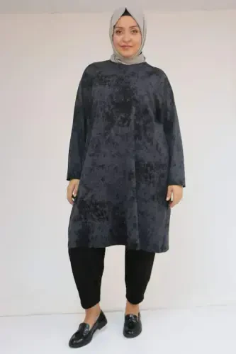58153 Plus Size Basic Batik Modal Tunic - Batik Black - 1