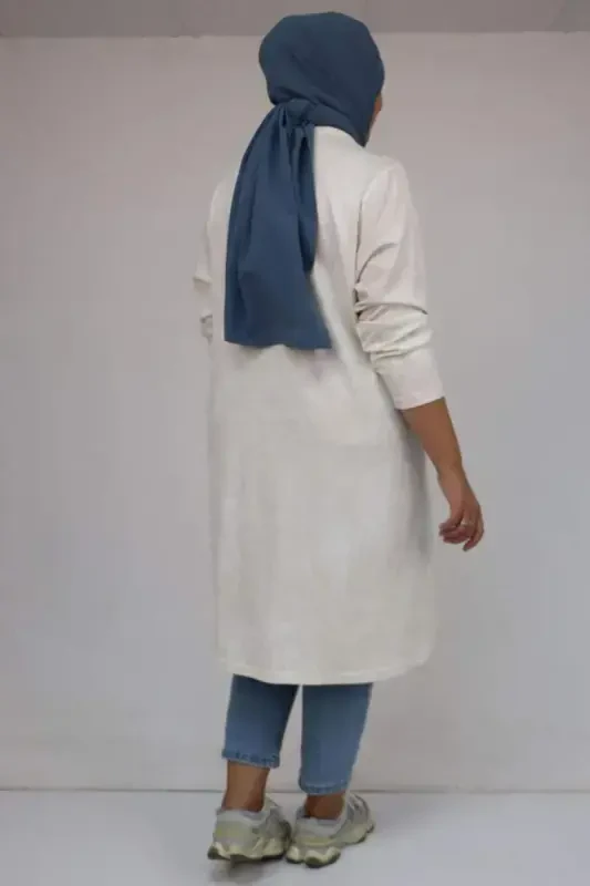 58153 Plus Size Basic Batik Modal Tunic - Batik Ecru - 2