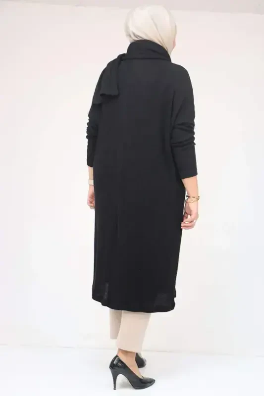 58158 Plus Size Scarf Model Mir Tunic - Black - 3