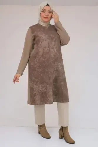58161 Plus Size Basic Modal Tunic - Mink - 1