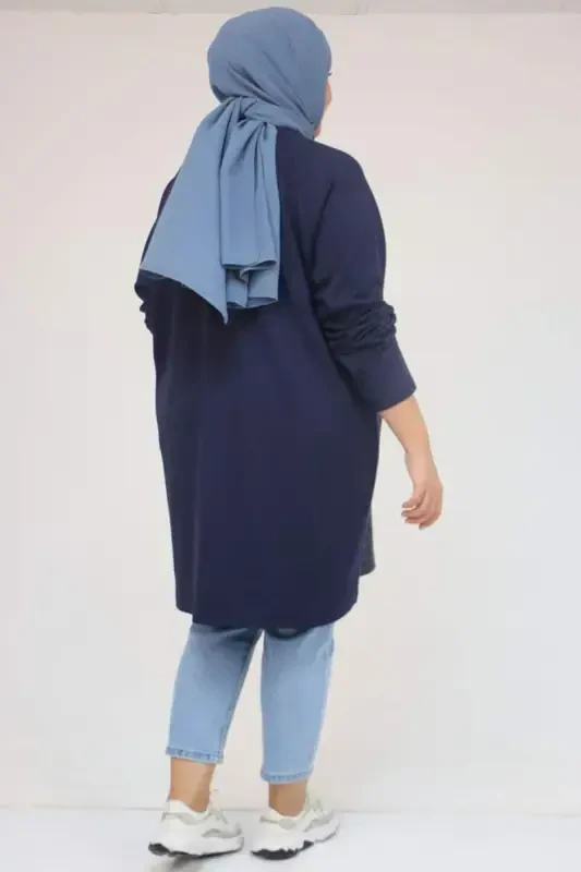 58162 Plus Size Embellished Modal Tunic - Indigo - 3