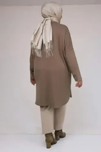 58164 Katta Hajmli Asosiy Modal Tunik - To'q Norinch - 3