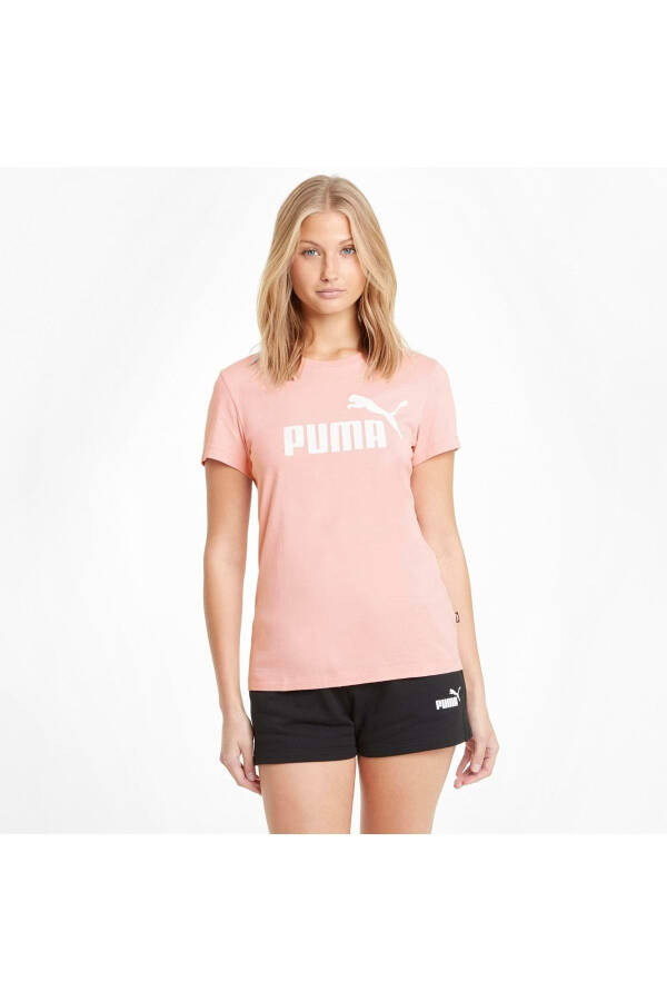 586774 Ess Logo Tee T-Shirt Women's T-Shirt Pink - 3