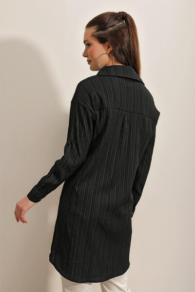 5884 Woven Long Shirt - Black - 12