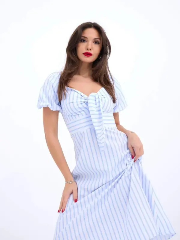 5948 ELBİSE-LOS ANGELES ÇİZGİLİ - 3
