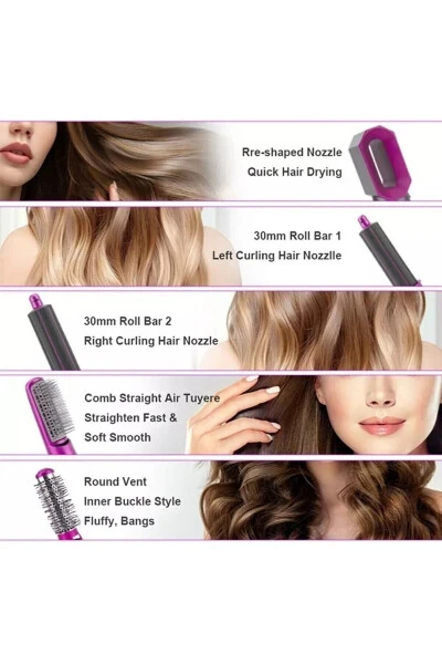 5 In 1 Profesyonel Saç Şekillendirici Fırça Taraklı Kurutma Fön Makinesi 1000 Watt - 17