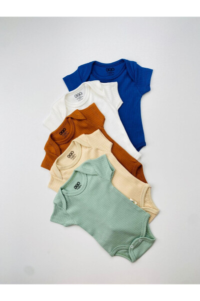 5'li %100 Pamuklu Raporlu Kısa Kol Bebek Body Zıbın - EFU BABY