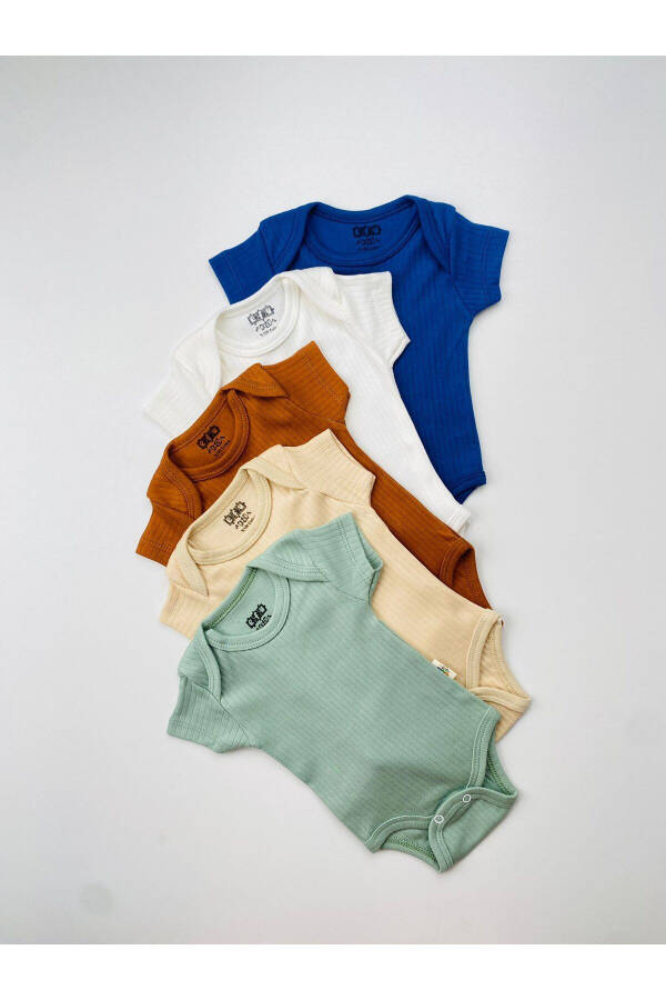 5'li %100 Pamuklu Raporlu Kısa Kol Bebek Body Zıbın - 1