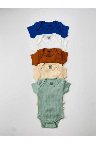 5'li %100 Pamuklu Raporlu Kısa Kol Bebek Body Zıbın - 3