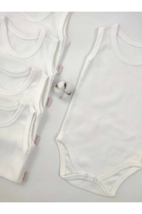 5'li Basic Velosiped yoqali Snapli Bodysuit Zıbın Atlet Yangi tug'ilgan kasalxonadan qizlar bolalar uchun chiqish o'g'il bolalar - 2