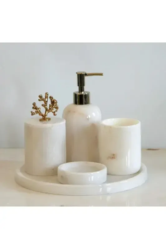 5li Doğal Mermer Banyo Seti - 1