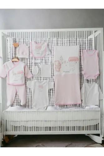 5 li Doğum Seti (10 PARÇA HASTANE ÇIKIŞI, NOHUT KUNDAK, ALTAÇMA, BEBEK BAKIM OMUZ VE SIRT ÇANTASI)-Gri - ALİSS (1)