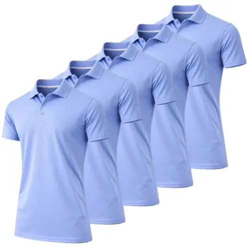 5-Pack Men's Dry Fit Moisture-Wicking Polo Shirt (S-3XL) - 3