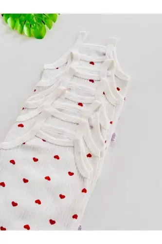 5'li Fitilli Ip Askılı Yurak Naqshli Qizaloq Body Zibun - 3