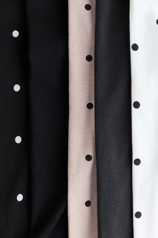 5'li Jarse Tayt-Beyaz/Puantiyeli - 2