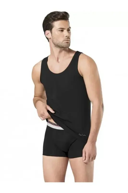 5Lİ Kutulu Erkek Çeyiz Paketi Pijama Takım & Şort Atlet Boxer Çorap - Kemer Cüzdan Set ve Terlik H-Lacivert - 6