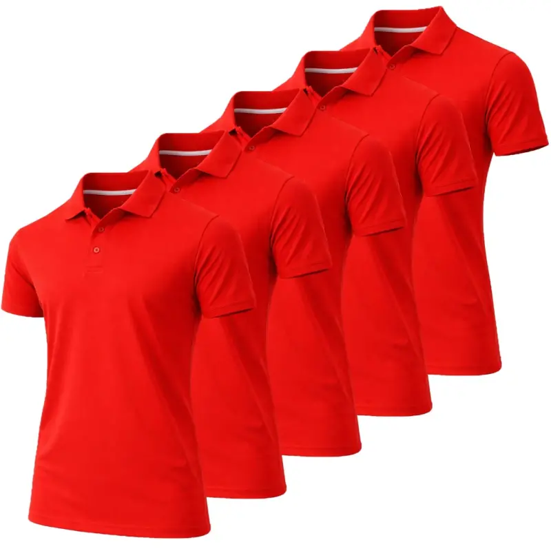 5-Pack Men's Dry Fit Moisture-Wicking Polo Shirt (S-3XL)- - 1