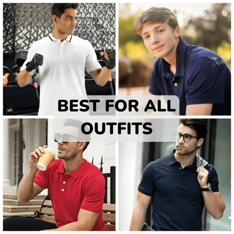 5-Pack Men's Dry Fit Moisture-Wicking Polo Shirt (S-3XL)- - 3