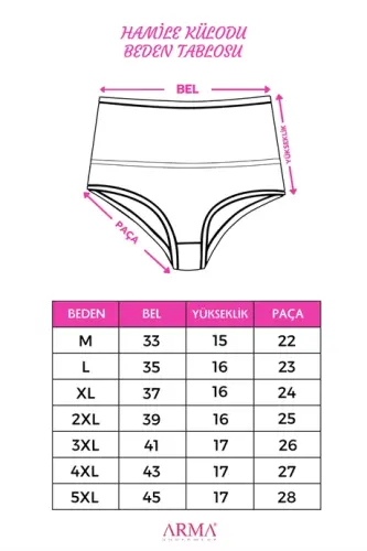 5'li Paket Gri Kadın Pamuklu Likralı Yüksek Bel Hamile Lohusa Külot - 6