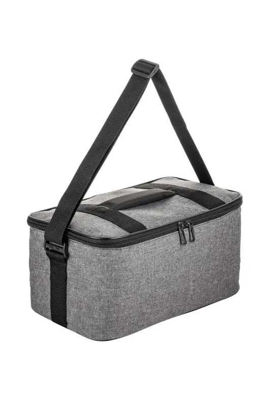 5'li Yaz Seti Soğutucu Termos Kamp Piknik Sıcak Ve Soğuk Tutan Askılı Yalıtımlı Termal Çanta Buzluk-Gri Desenli - 4