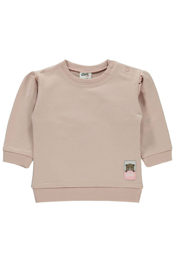 6-18 Ay Bebek Kız Sweatshirt (Pudra) - 1