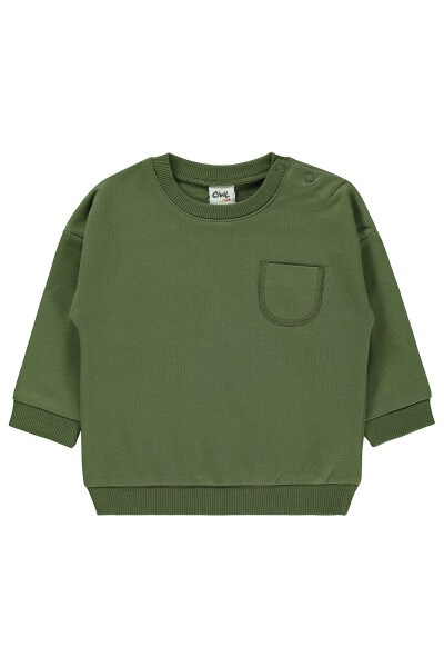 6-18 ay erkek bebek sweatshirt (Haki) - 1