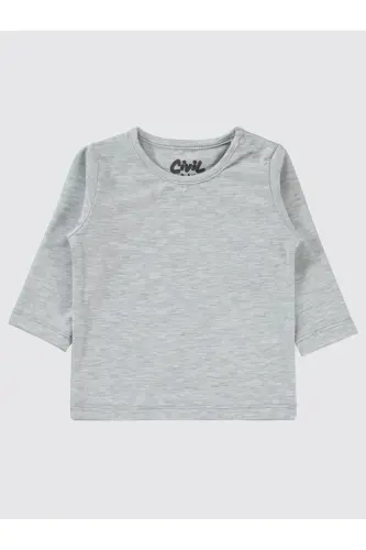 Basic 6-18 Ay Sweatshirt - Gri 6-9 Ay-Karmelanj - 3