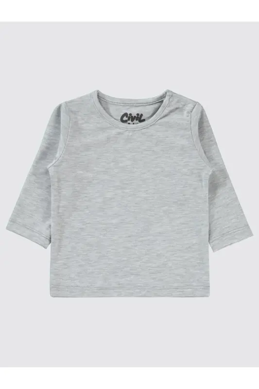 Basic 6-18 Ay Sweatshirt - Gri 6-9 Ay-Karmelanj - 3
