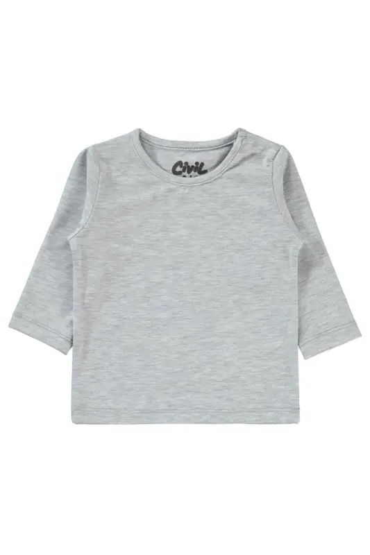 Basic 6-18 Ay Sweatshirt - Gri 6-9 Ay-Karmelanj - 4