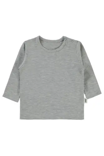 Basic 6-18 Ay Sweatshirt - Gri 6-9 Ay-Karmelanj - 6