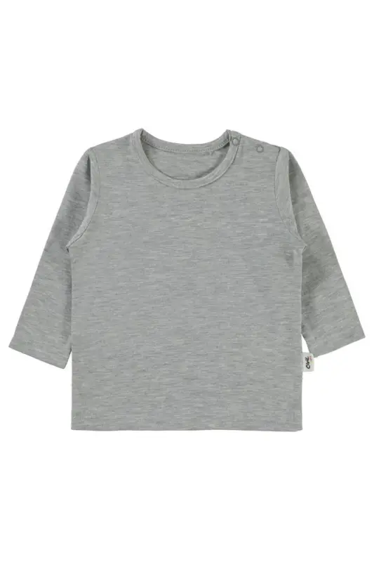 Basic 6-18 Ay Sweatshirt - Gri 6-9 Ay-Karmelanj - 6