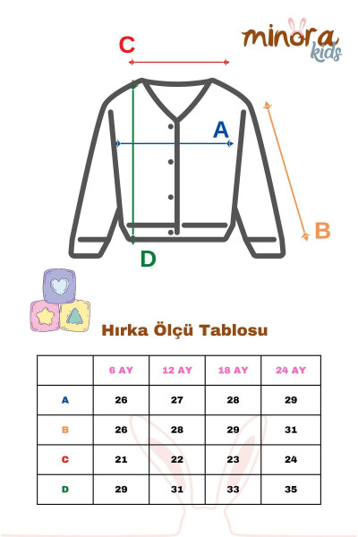 6-24 ay arası kız bebekler için fırfırlı triko hırka (fuşya) - 4