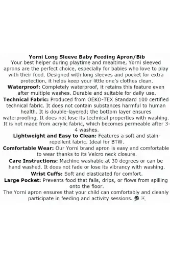 6-24 months, Zoo, Waterproof, Machine Washable, Pocketed, Velcro Long Sleeve Baby Bib - 7