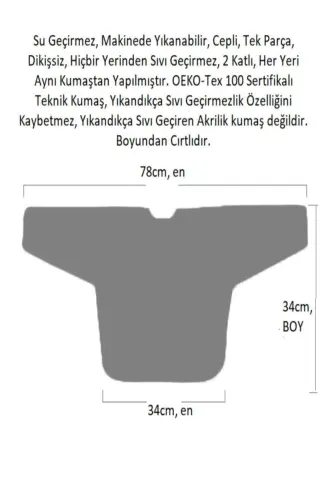 6-24 months, Zoo, Waterproof, Machine Washable, Pocketed, Velcro Long Sleeve Baby Bib - 3