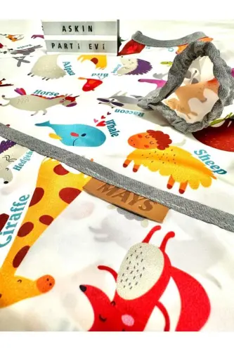 6-24 months Zoo, Waterproof, Pocketed, Machine Washable, Velcro, Long Sleeve Seamless Baby Feeding Bib-PATTERN ZOO - 3