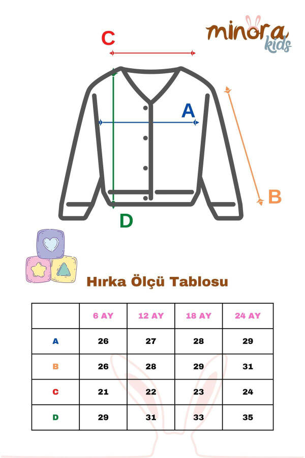 6-24 oylik qizlar uchun tikilgan, jingalakli, suyak rangli triko hırka - 4