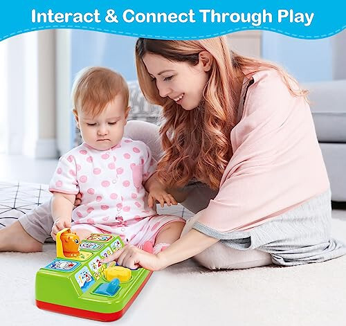 Ellinjan Musical Pop-Up Cause and Effect Toys with Light & Music for 1-3 Year Olds, Baby Interactive Toy with Animal Sounds, Ideal Gifts for Babies Boys Girls - 6