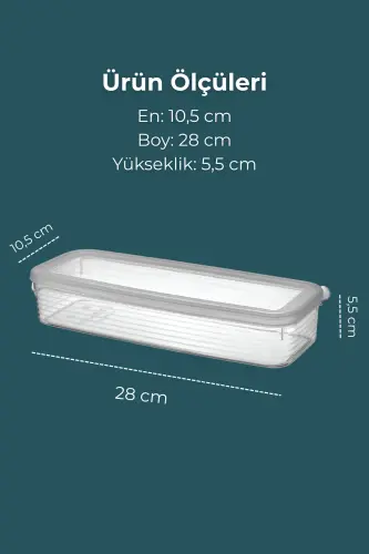 6 Adet 1,2 Litre Buzdolabı İçi Düzenleyici Saklama Kabı -Buzluk Saklama Kabı - 6 LI 1,2 LT. - 3