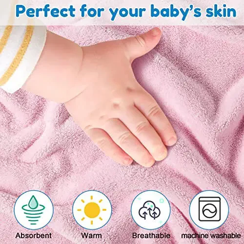Lounsweer 6 Pieces Baby Bath Towels 30 x 30 Inch Hooded Toddler Towel Bath Blanket Absorbent Coral Fleece Hooded for Toddler Infant Newborn Shower Gift Supplies(Multicolor) - 15