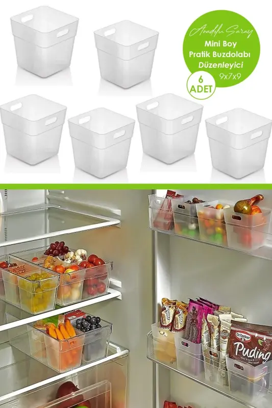 6 Adet Buzdolabı Kapak Içi Düzenleyici Organizer 6'lı Buzdolabı Içi Düzenleyici Ve Banyo Organizeri - 2