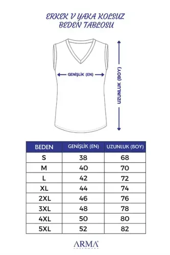 6 Adet Gri Kolsuz Erkek Atlet V Yaka Sıfır Kol Tişört %100 Pamuklu - 4