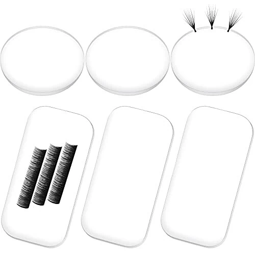 Maitys 6 Pieces Eyelash Extension Silicone Pads - Reusable Adhesive False Eyelash Holder for Loose Lash Grafting Gasket Pallet (Clear) - Maitys